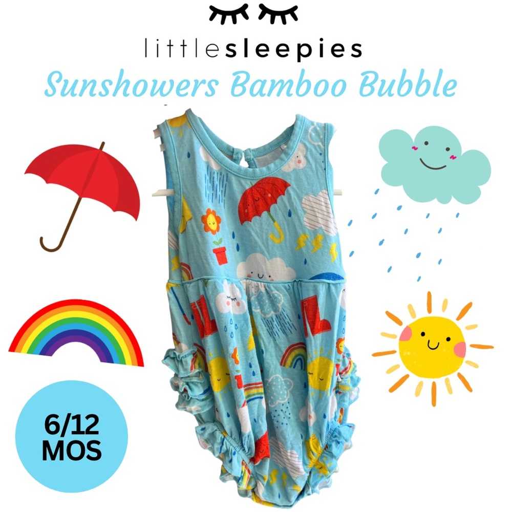 🌈 ☀️ 🌧️ Little Sleepies Sold Out Sun Showers Bamboo Bubble